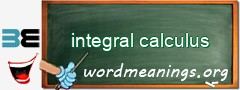 WordMeaning blackboard for integral calculus